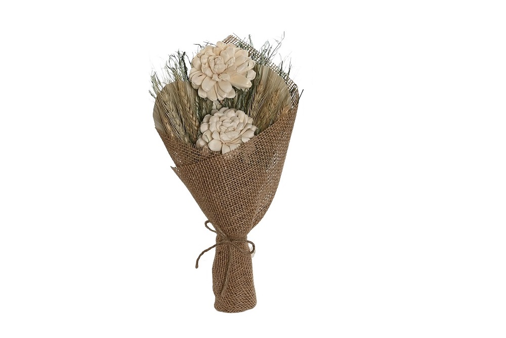 RAMO FLOR SECA YUTE 20X8X35CM BEIGE